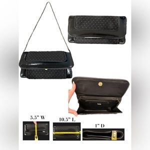 Brand New Classy Evening Purse with Gold/Black Chain Shoulder Strap.